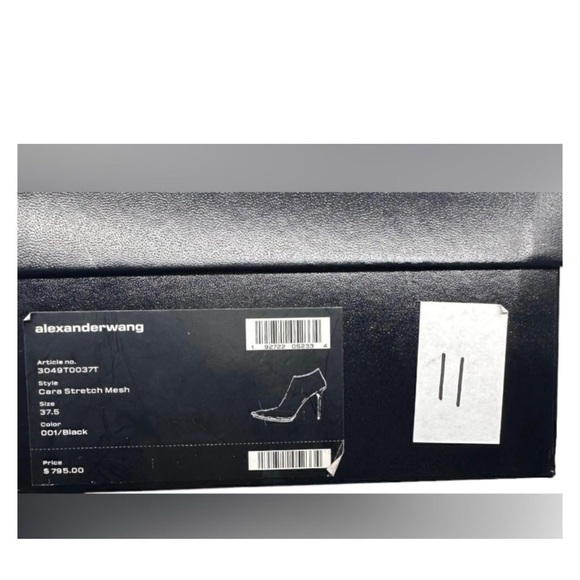 ALEXANDER WANG Cara Stretch Mesh Pointy Toe Sock Fit Pull On Ankle Booties 37.5 - Picture 14 of 14